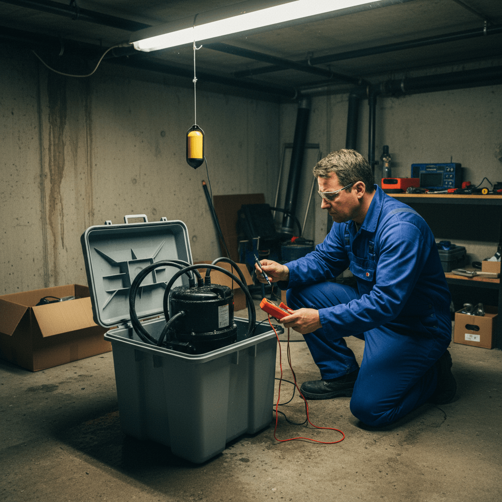 Reparatur einer Hebeanlage im Technikraum